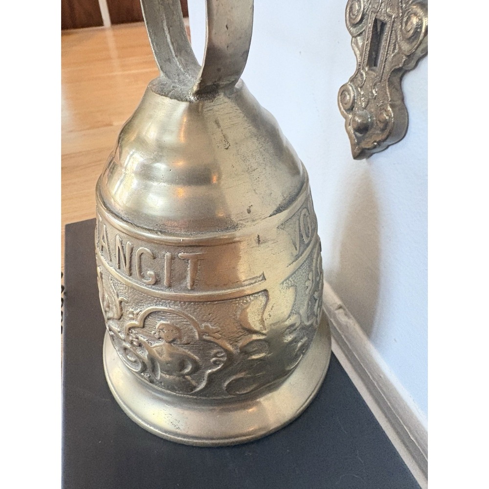 Early 20th Century Gothic Brass Monastery Bell Vocem Meam Audit‎ Qui Me Tangit - Picture 13 of 16